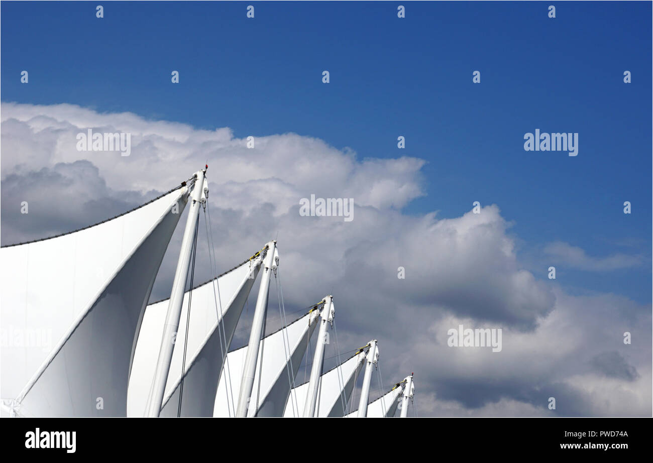 The Sails, detail of Canada Place cruise terminal, Vancouver, Canada Stock Photo