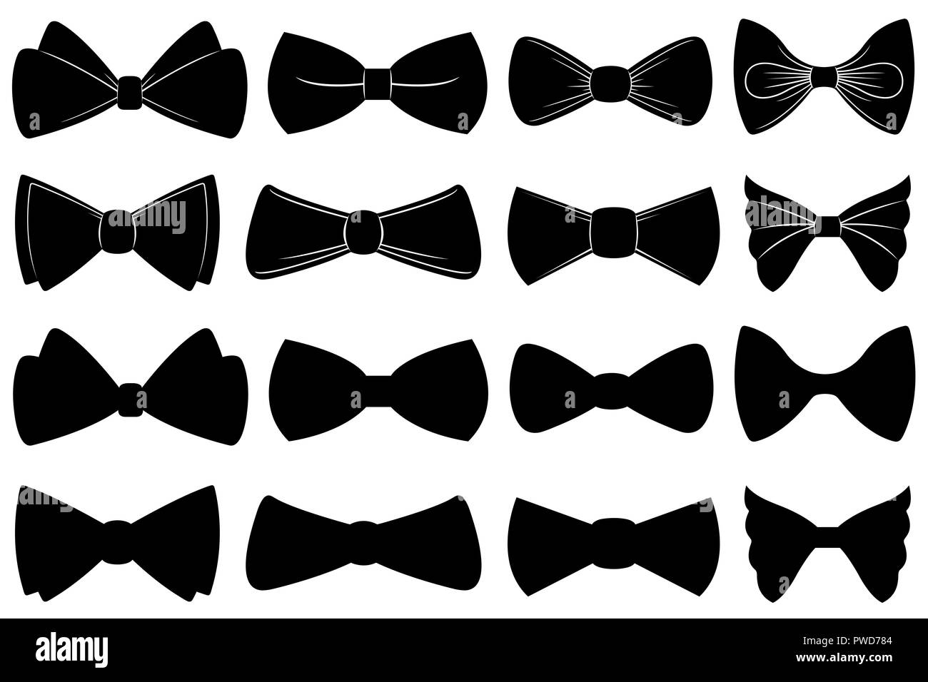 Set of different bow ties isolated on white Stock Photo Alamy