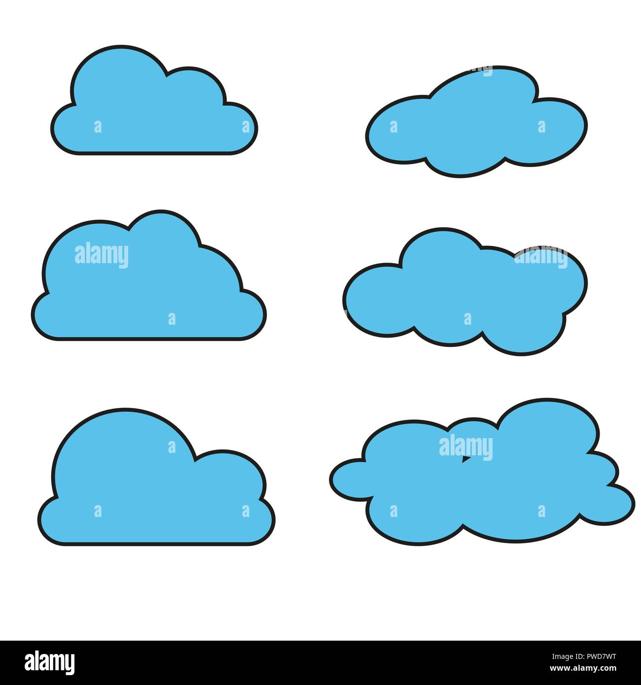 blue cloud on white background. vector illustration eps 10 Stock Vector