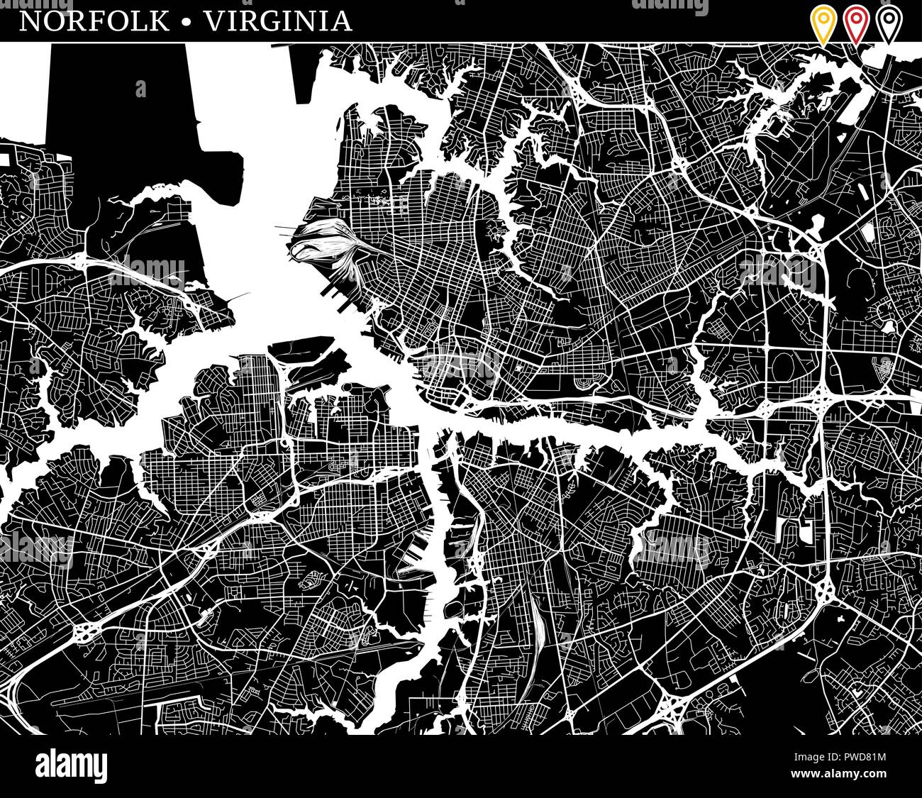 Simple Map Of Norfolk Virginia Usa Black And White Version For Clean Backgrounds And Prints This Map Of Norfolk Contains Three Markers Who Are Gro Stock Vector Image Art Alamy Simple Map Of Norfolk Virginia Usa Black And White Version For Clean Backgrounds And Prints This Map Of Norfolk Contains Three Markers Who Are Gro Stock Vector Image Art Alamy
