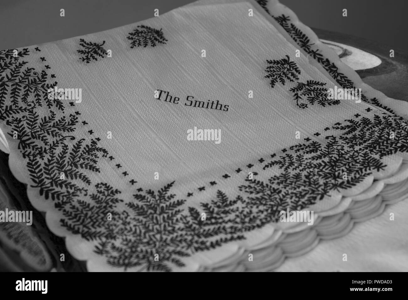 Wedding napkins with name in middle Stock Photo Alamy