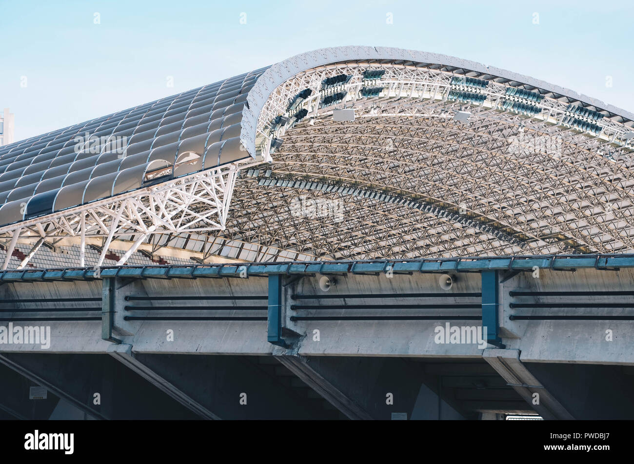Roof of Poljud stadium, home of Hadjuk Split football club, Split, Croatia, September 2018 Stock Photo