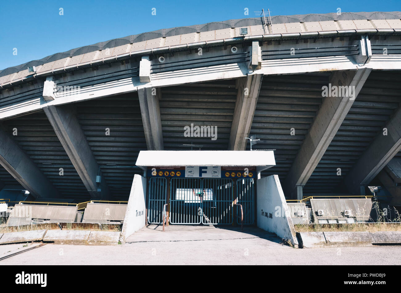 Exterior of the Poljud stadium, home of Hadjuk Split football club, Split, Croatia, September 2018 Stock Photo