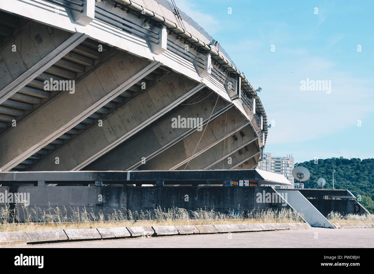 Split, Croatia - August 9 2018: Sunset over the Poljud Stadium, Hajduk Split  vs Steaua Bucharest in a UEFA Europa League qualifying game Stock Photo -  Alamy