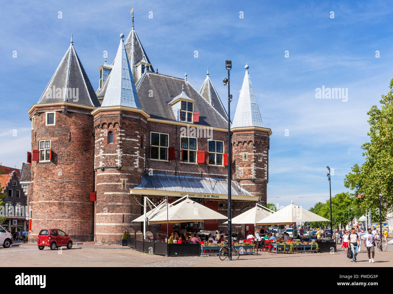Amsterdam cafe In de Waag cafe and museum in the Nieuwmarkt central Amsterdam Netherlands