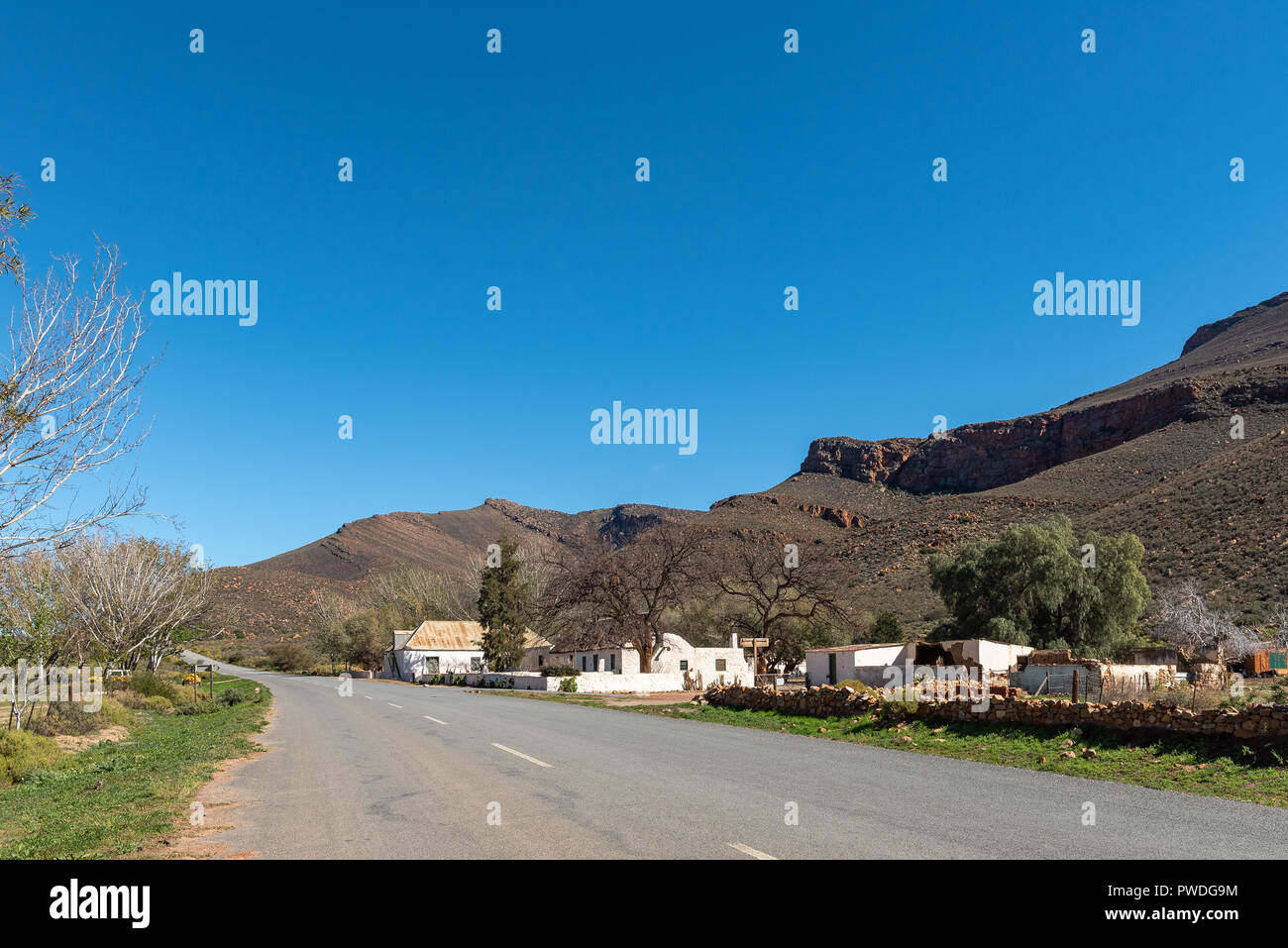 CERES, SOUTH AFRICA, AUGUST 8, 2018 Farm landscape with the historic