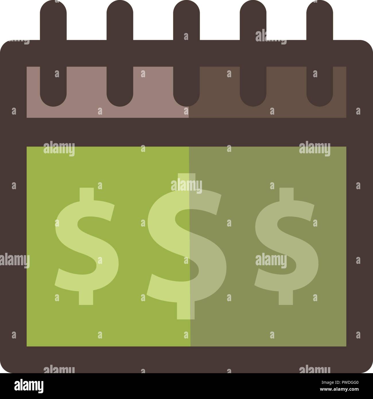 Money Template Filled Line Icon Isolated Stock Vector