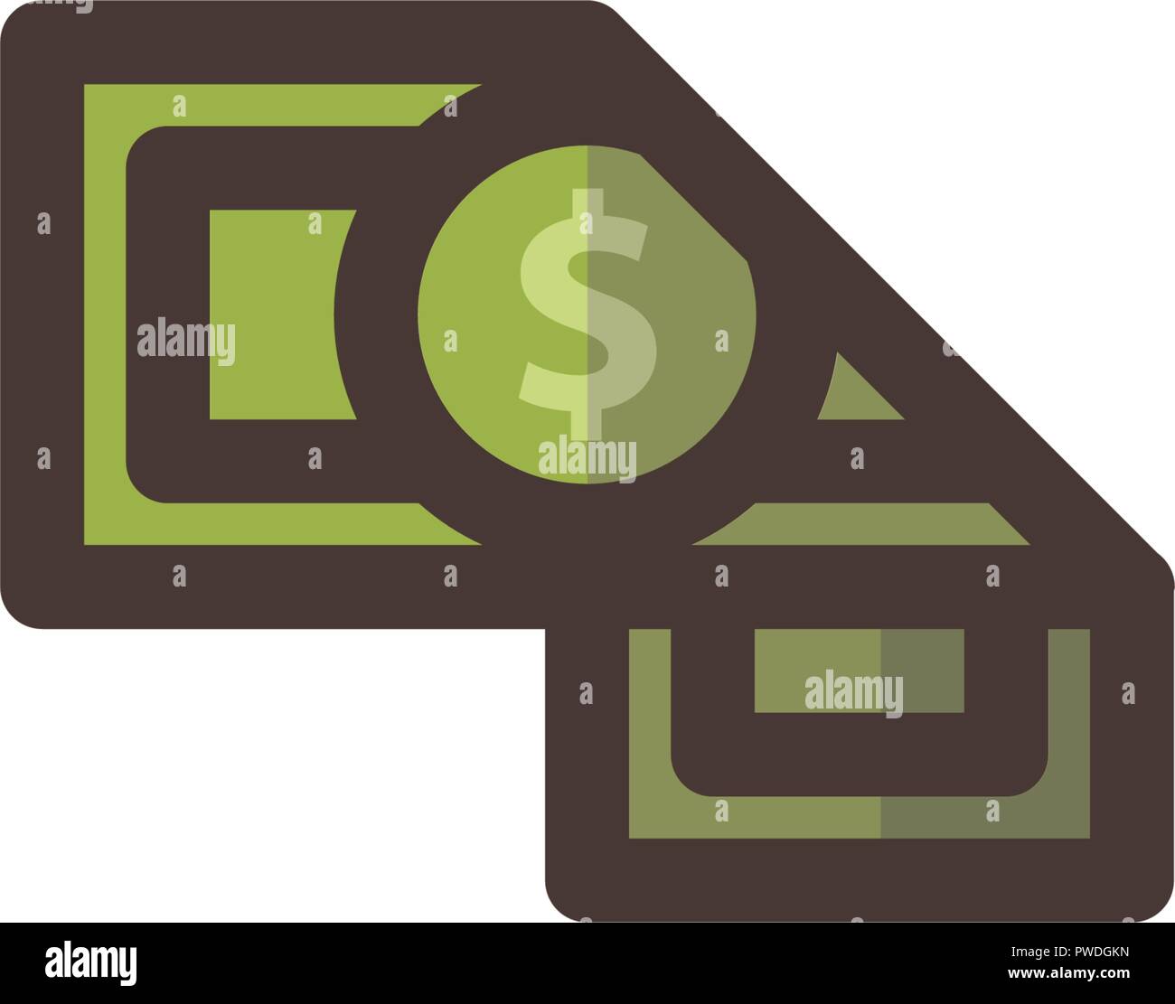 Money Template Filled Line Icon Isolated Stock Vector