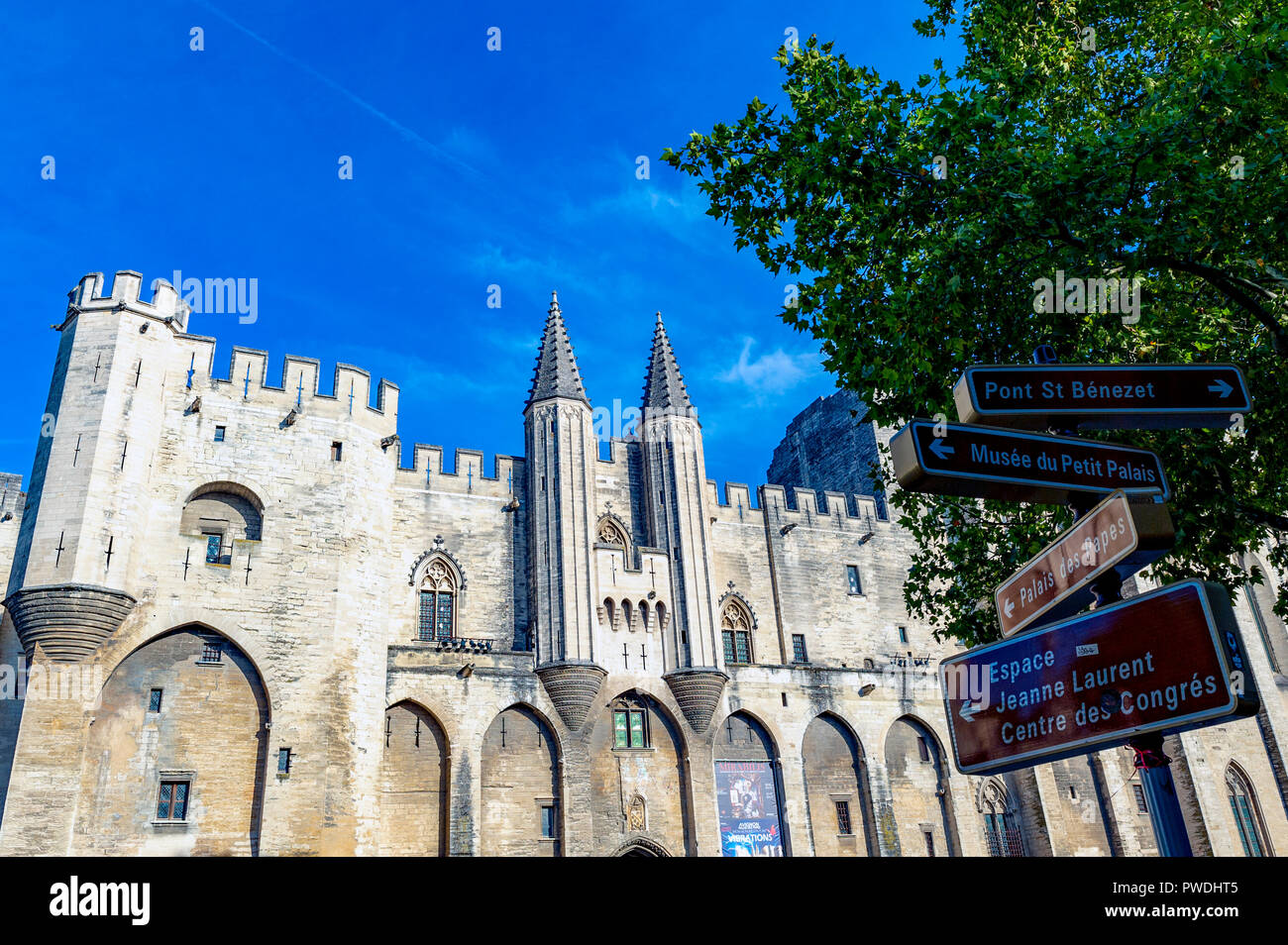 France. Vaucluse (84). Avignon. The Palace of the Popes, a UNESCO World Heritage Site Stock Photo