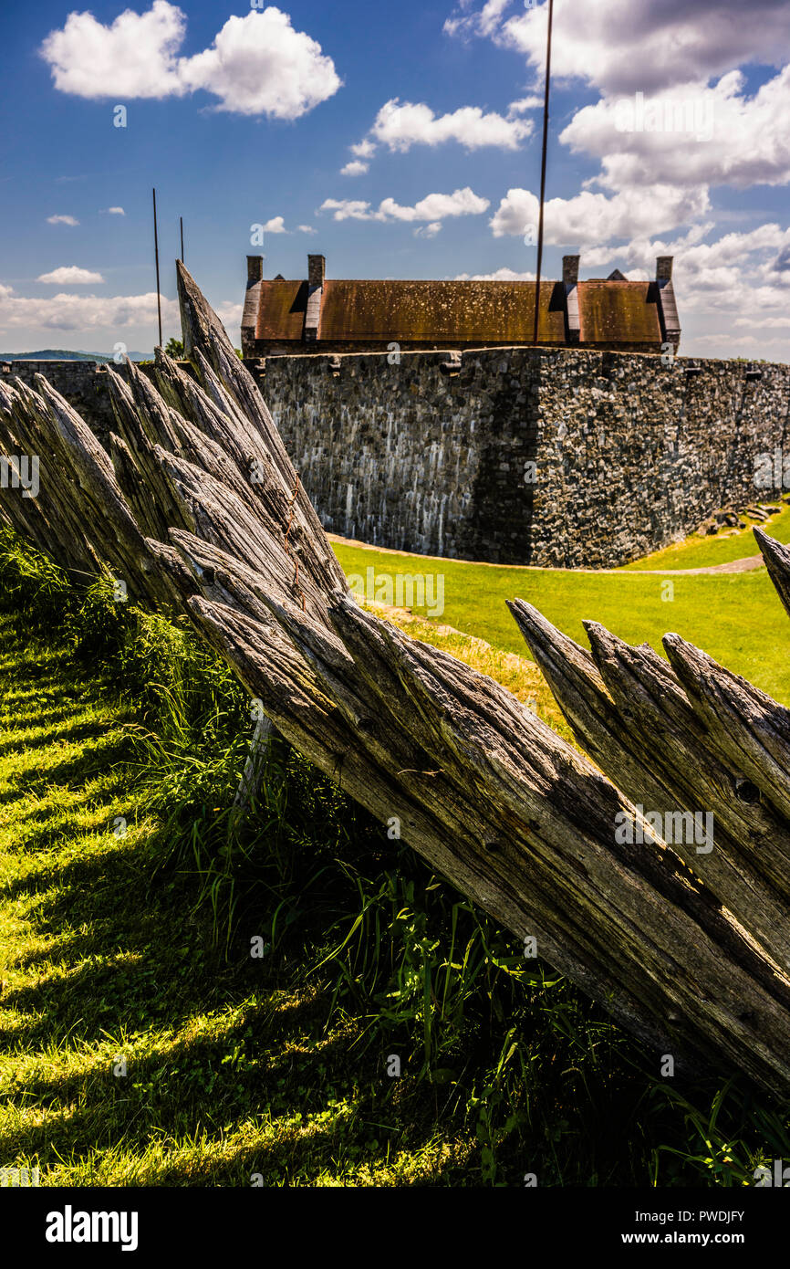Picket Fence Fort Ticonderoga   Ticonderoga, New York, USA Stock Photo
