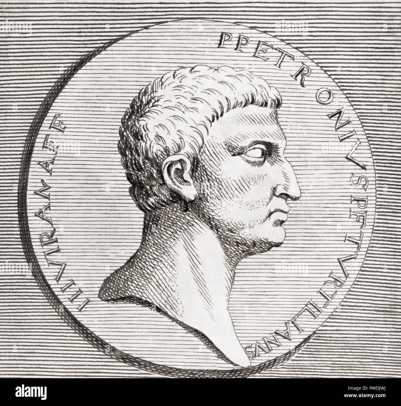 Gaius Petronius Arbiter,  c. 27 – 66 AD.  Roman courtier during the reign of Nero. Stock Photo
