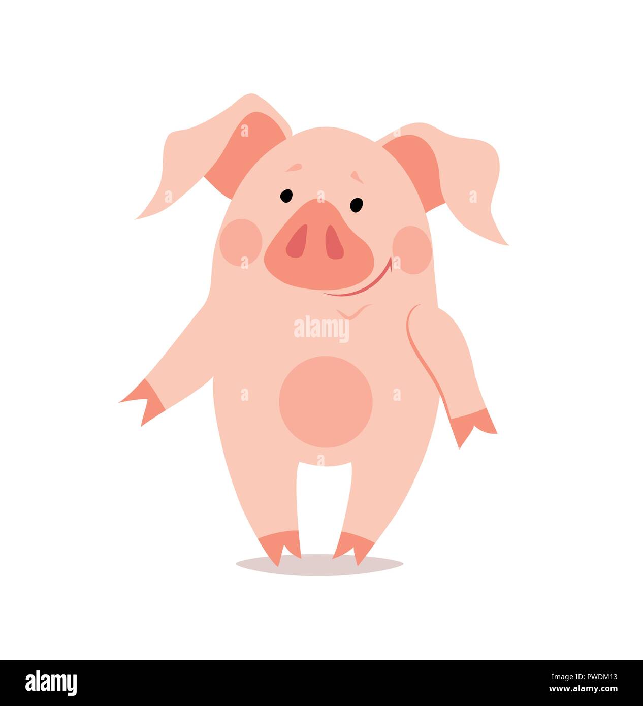 Cartoon little pig. The year of the pig. Chinese New Year.   Stock Vector