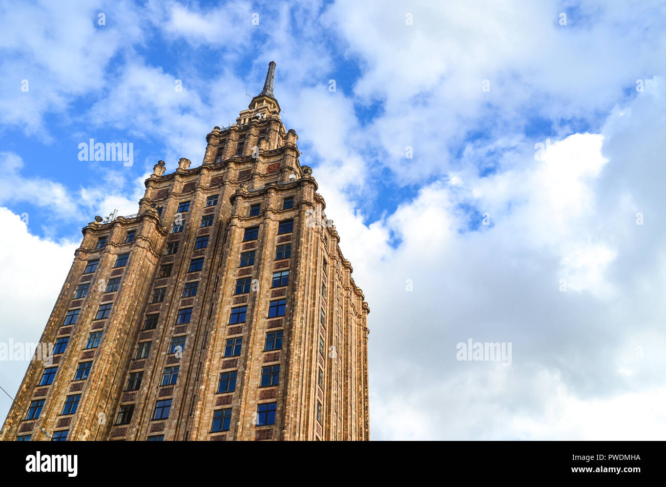 Building of the Latvian academy of sciences, Riga, Latvia Stock Photo