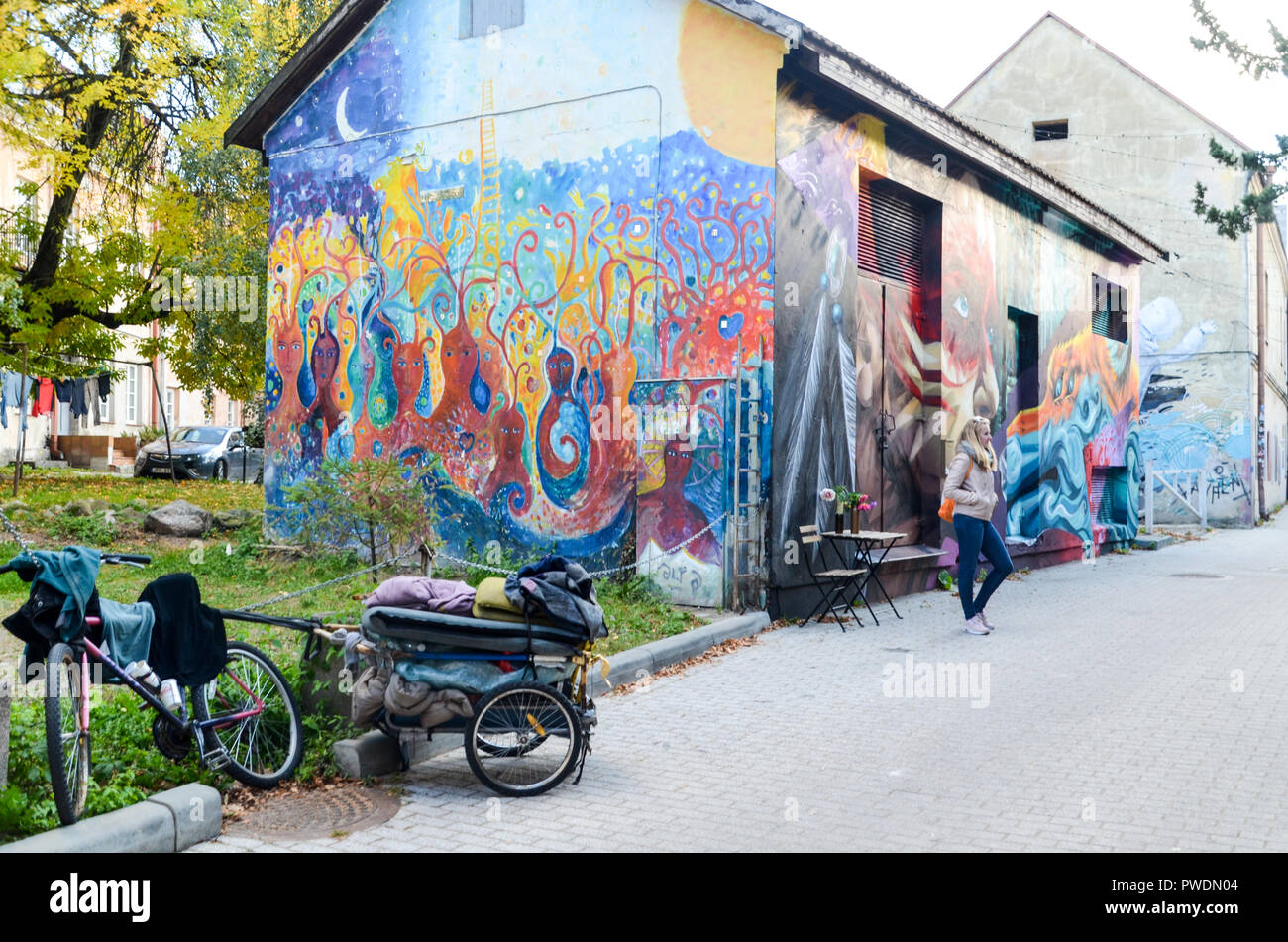 Uzupis Art Incubator in in Uzupis, Vilnius, Lithuania Stock Photo Alamy
