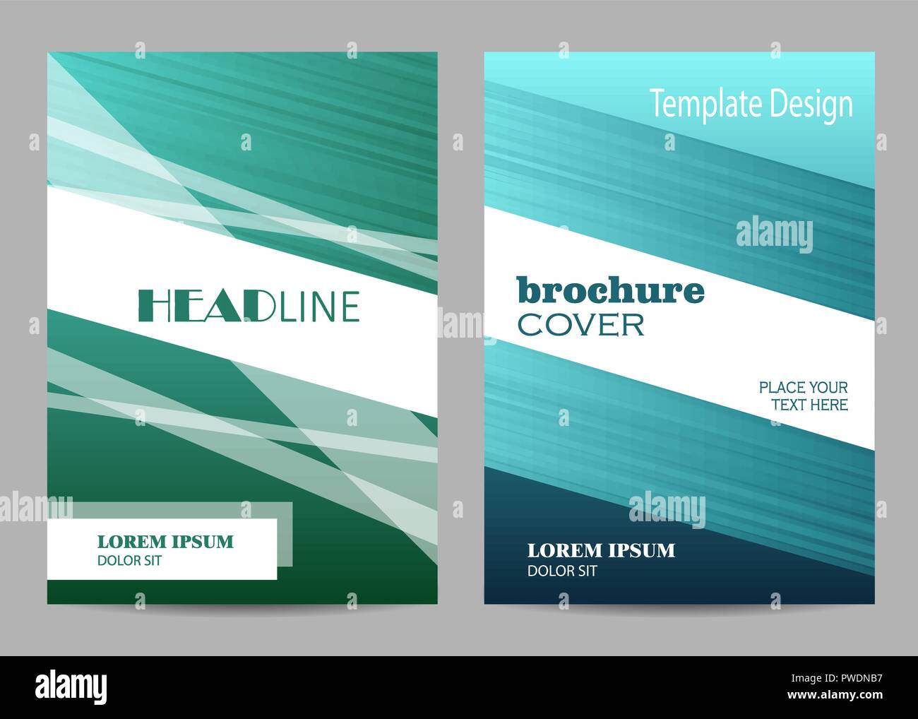 Brochure template layout design. Abstract gray and white striped background. Stock Vector