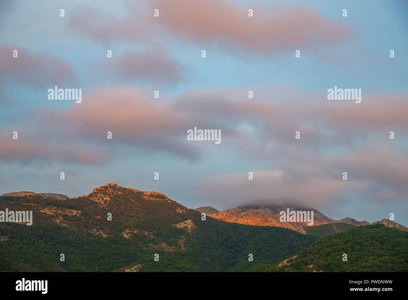 Mountain landscape. Fuentes Carrionas y Fuente Cobre Nature Reserve, palencia province, Spain. Stock Photo