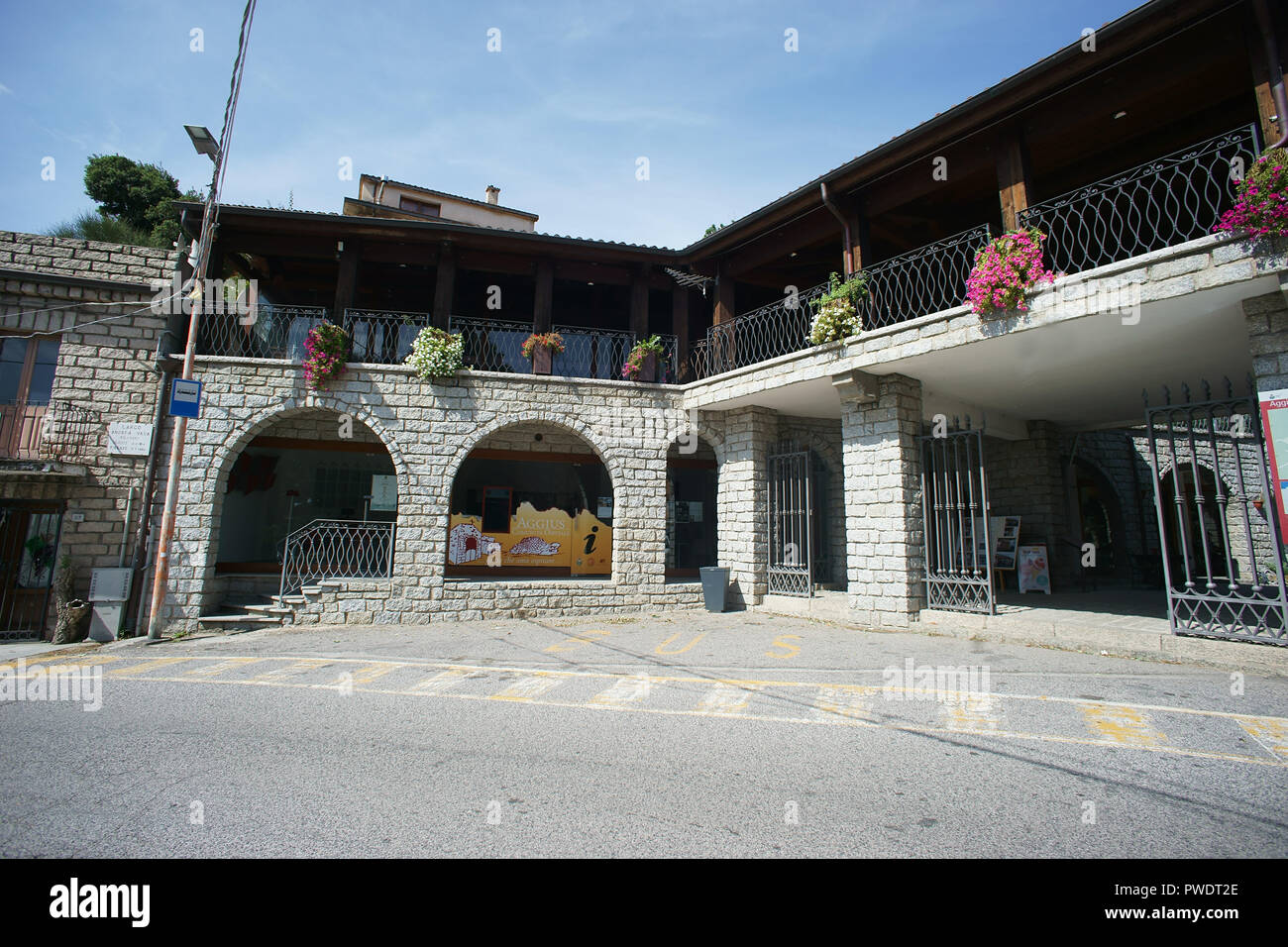 Tourist office in City of Aggius, Gallura, Sardinia, Italy Stock Photo