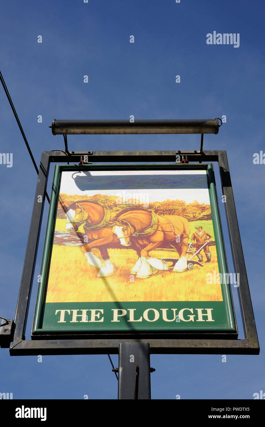 The Plough, Datchworth, Hertfordshire.   The earliest reference to The Plough is from1862 when William Shippin was the beer seller here. Stock Photo