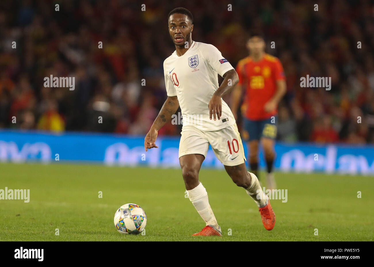 Seville, Spain. 15th Oct 2018. Raheem Sterling (England) during the UEFA Nations League, League A, Group 4 football match between Spain and England on October 15, 2018 at Benito Villamarin stadium in Sevilla, Spain - Photo Laurent Lairys / DPPI Credit: Laurent Lairys/Agence Locevaphotos/Alamy Live News Stock Photo
