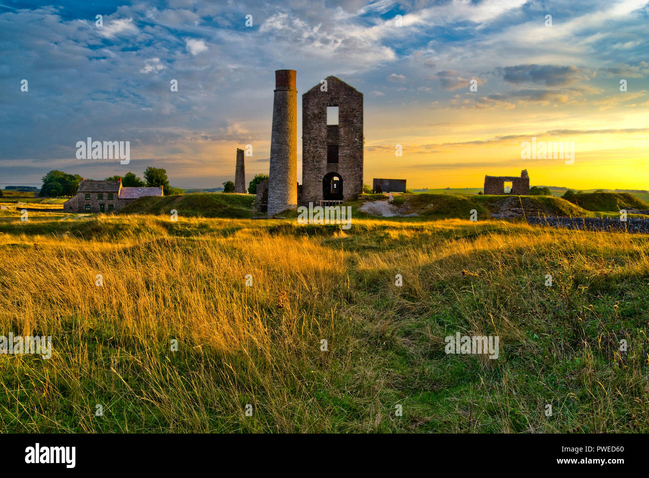 The Magpie Mine (at sunset) Sheldon, the Peak District National Park ...