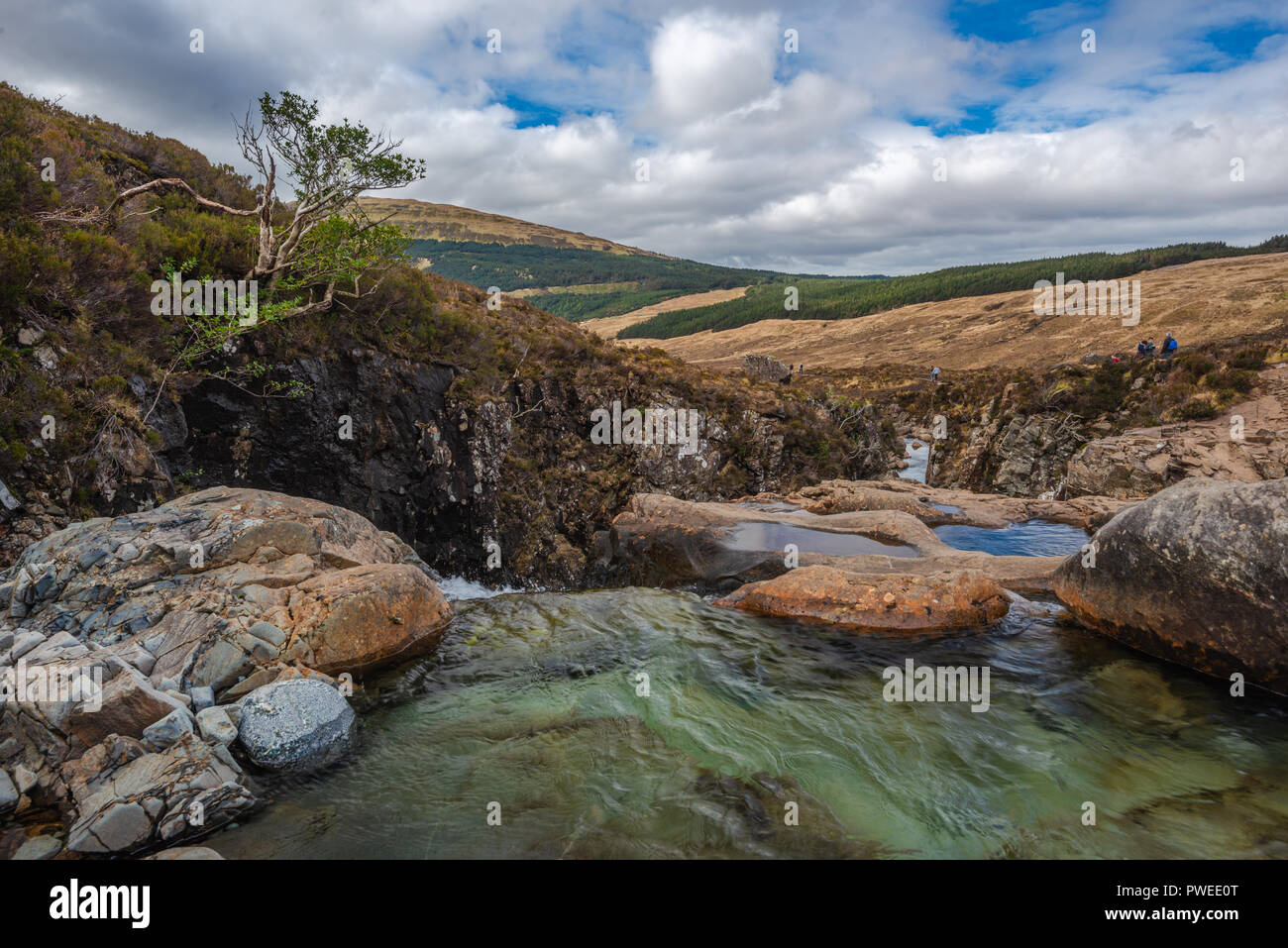 glen brittle, Fairy Pools and Waterfalls, Isle of Skye, Scotland, Uk Stock Photo