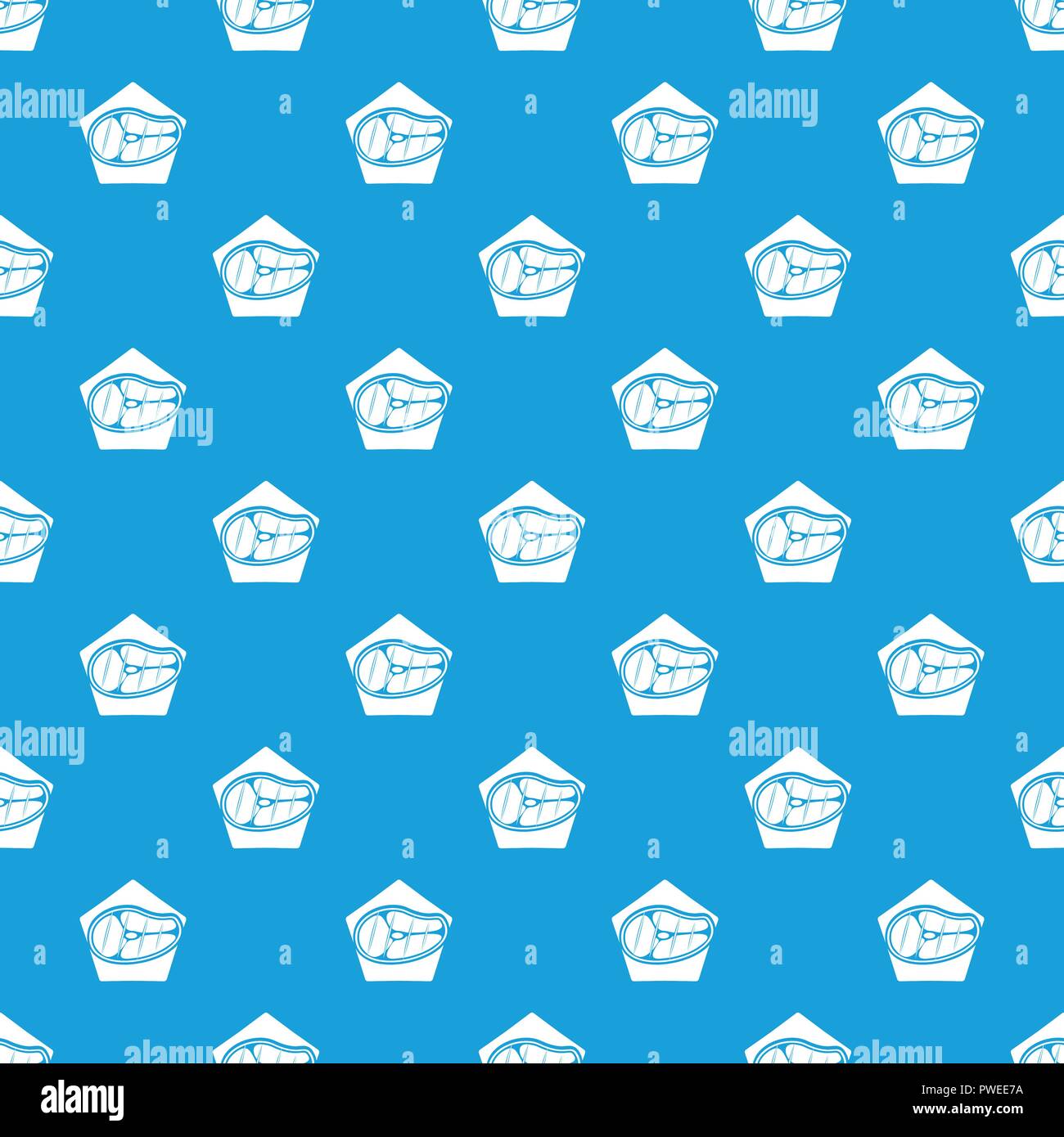 Meat pattern vector seamless blue Stock Vector