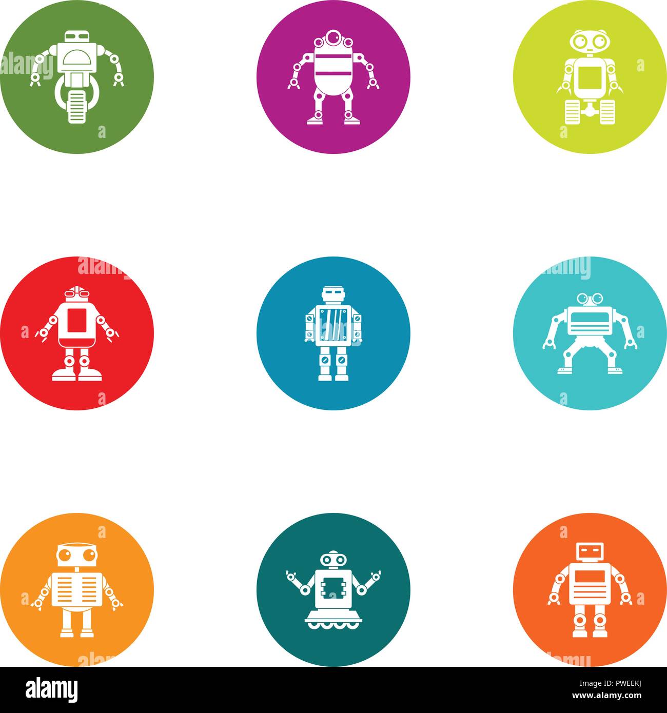 Engineering art icons set, flat style Stock Vector Image & Art - Alamy