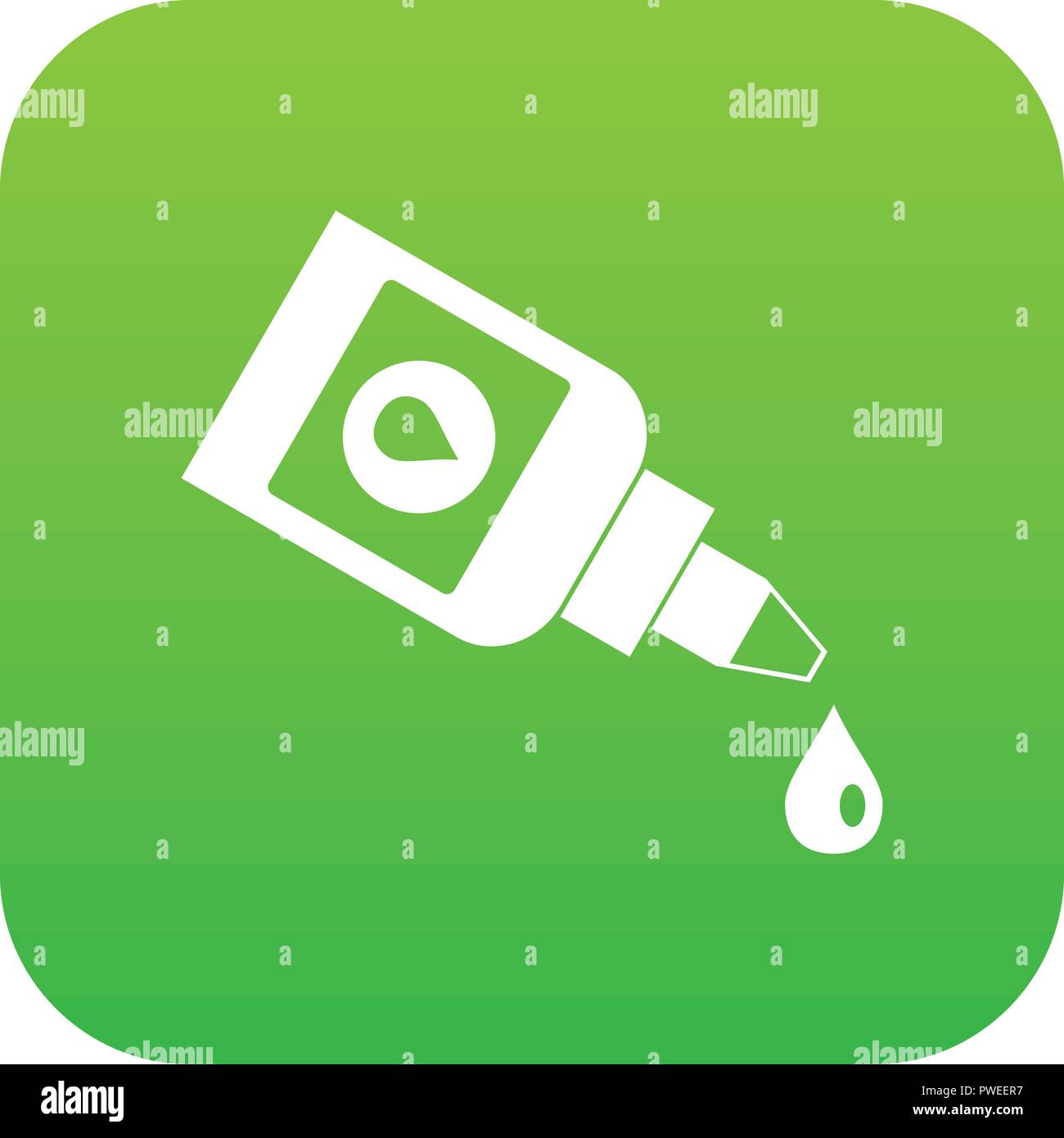 Bottle for eye drops icon digital green Stock Vector