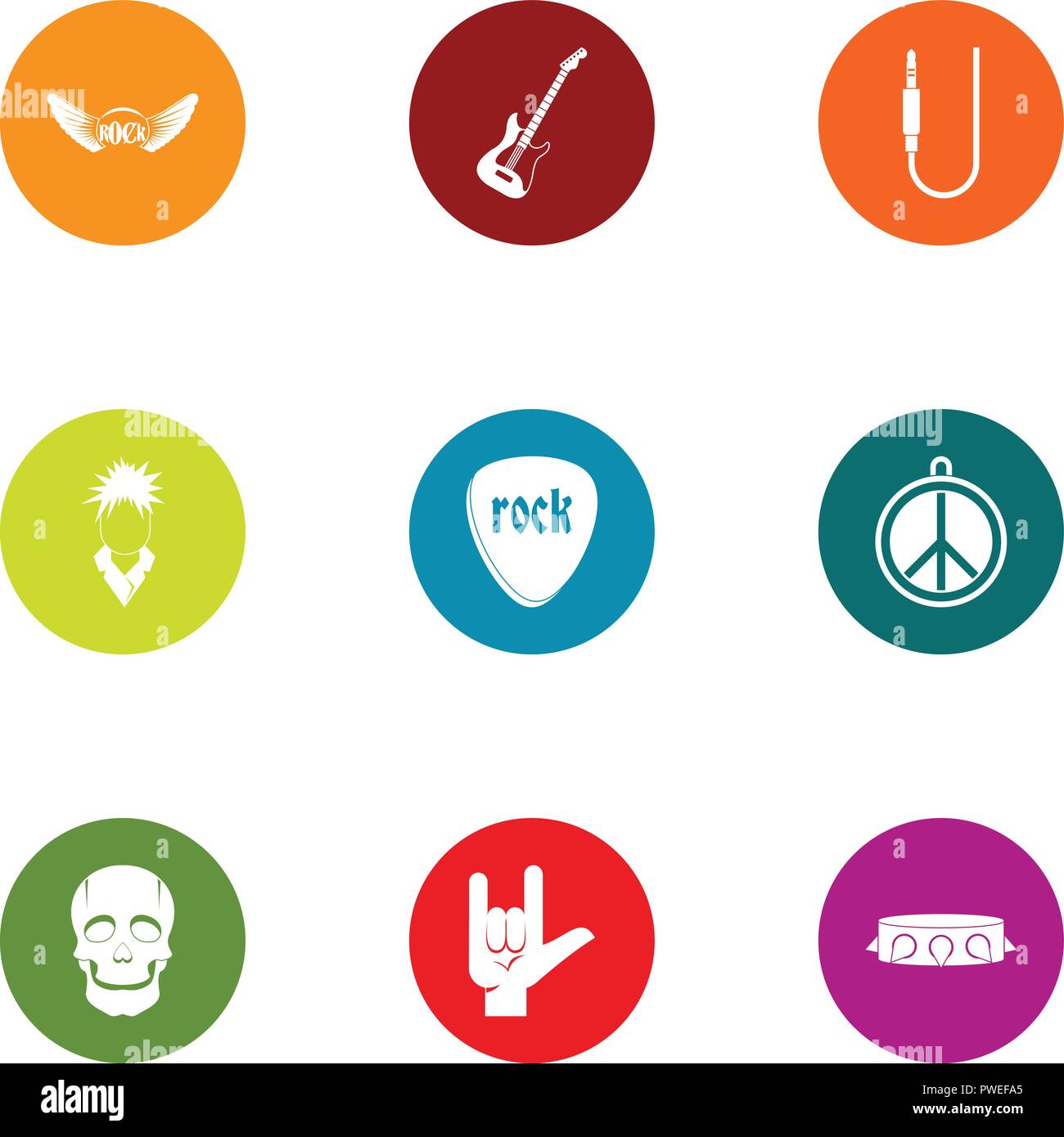 Rock display icons set, flat style Stock Vector Image & Art - Alamy