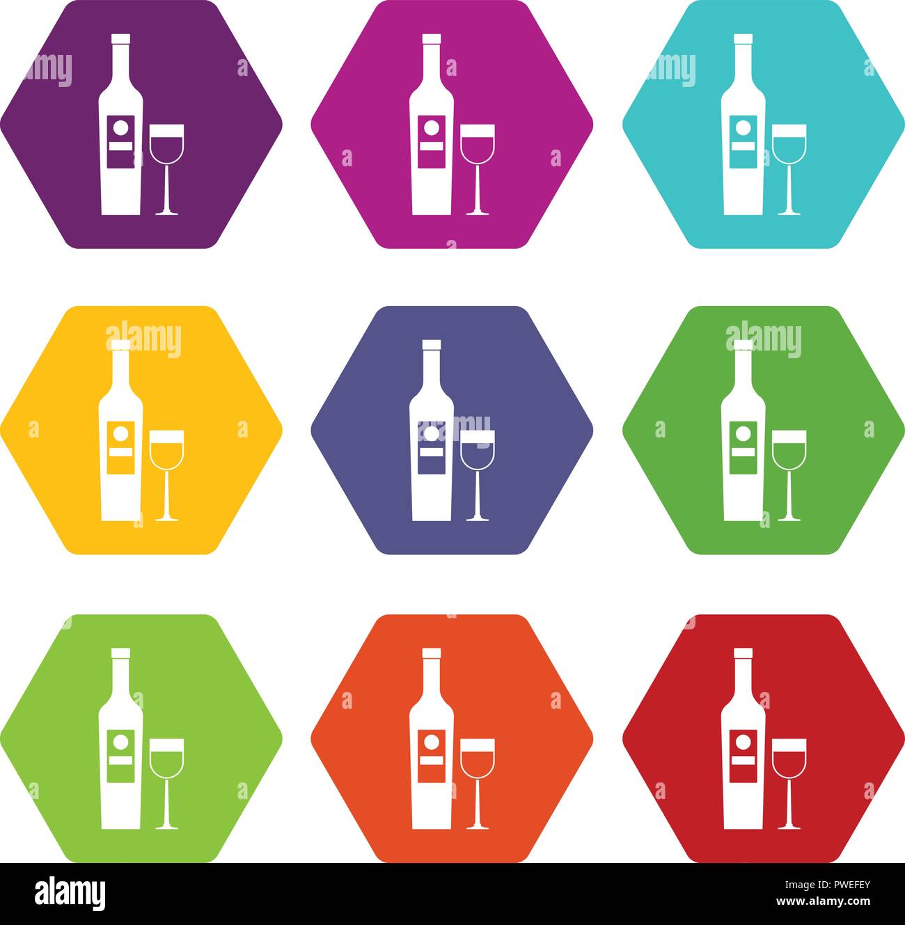 Wine icons set 9 vector Stock Vector Image & Art - Alamy