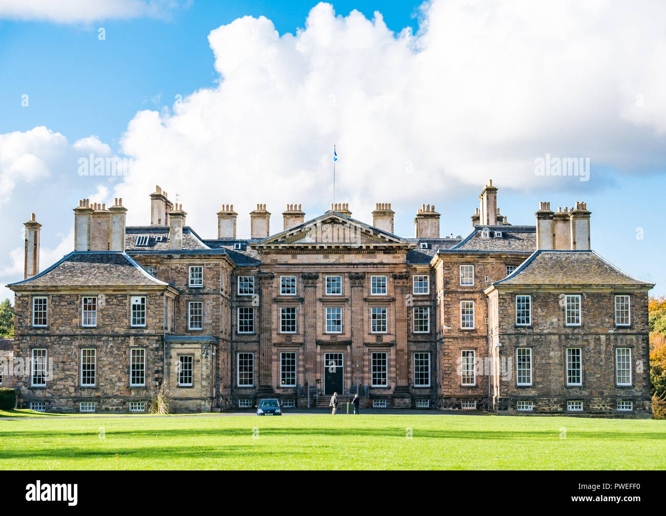 Dalkeith Palace stately home, Dalkeith Country Park in Autumn sun, now