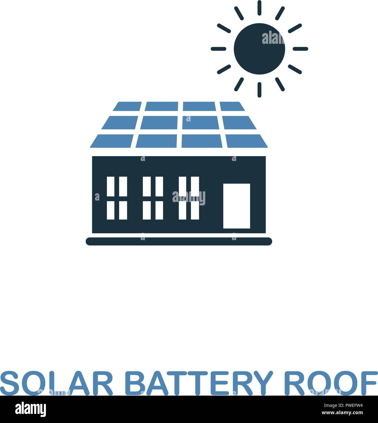 Solar Battery Roof icon in two colors design. Premium style from smart ...
