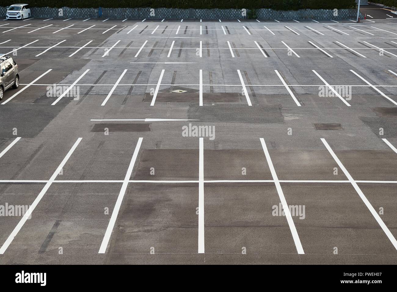 Empty parking places Stock Photo