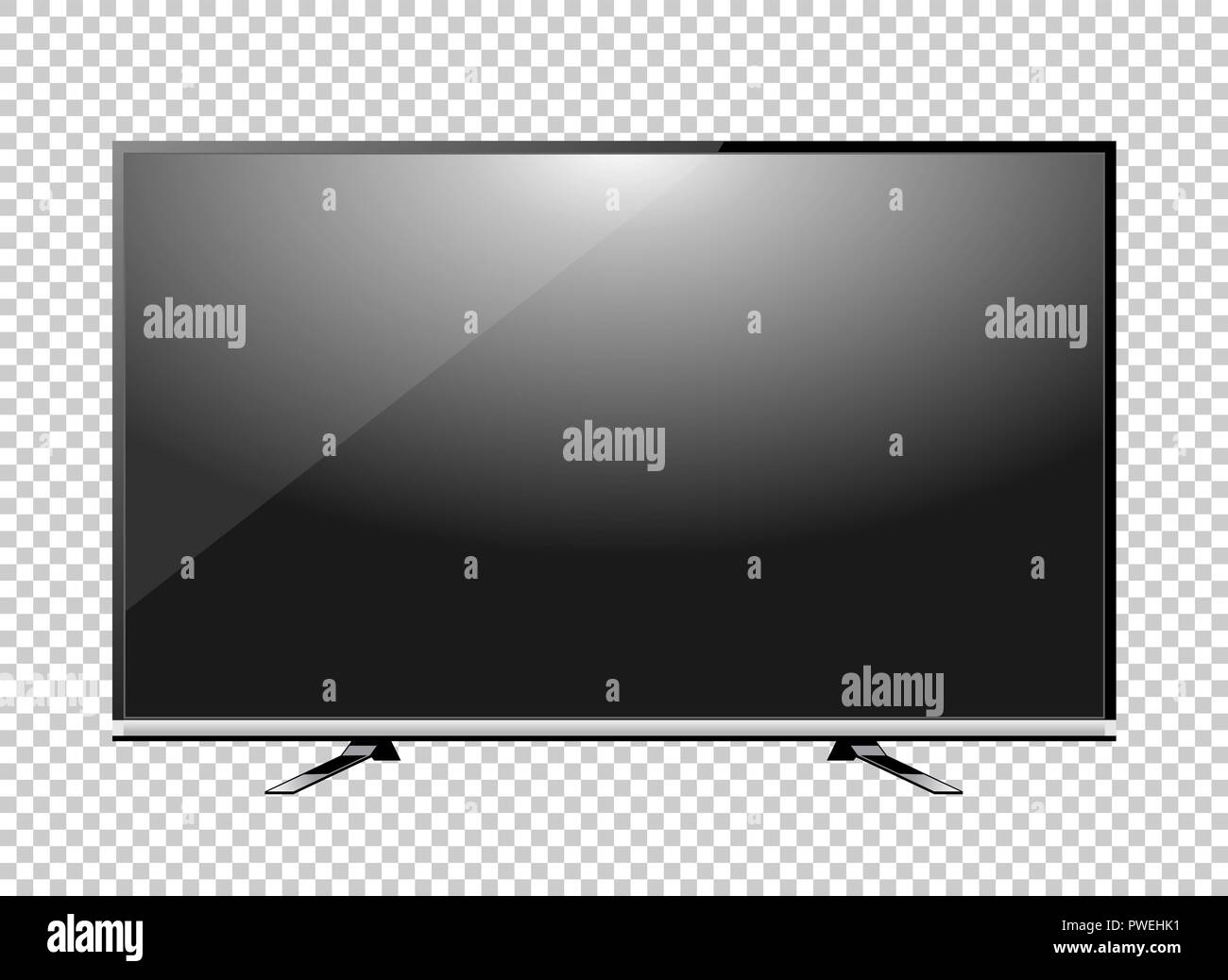 Black LED tv television screen blank on background Stock Vector Image