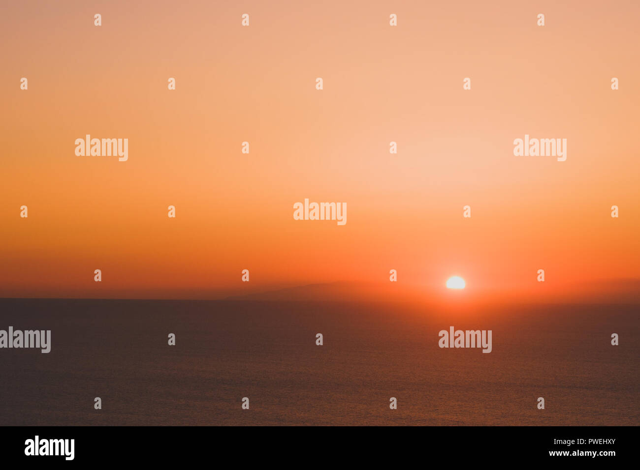 sunset sky ocean horizon - evening sky background Stock Photo