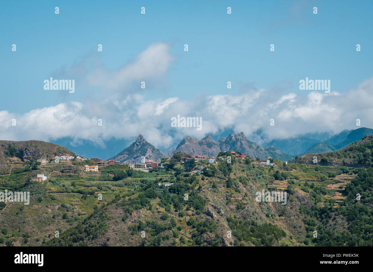 mountain village  , Anaga mountains, Tenerife, Spain Stock Photo