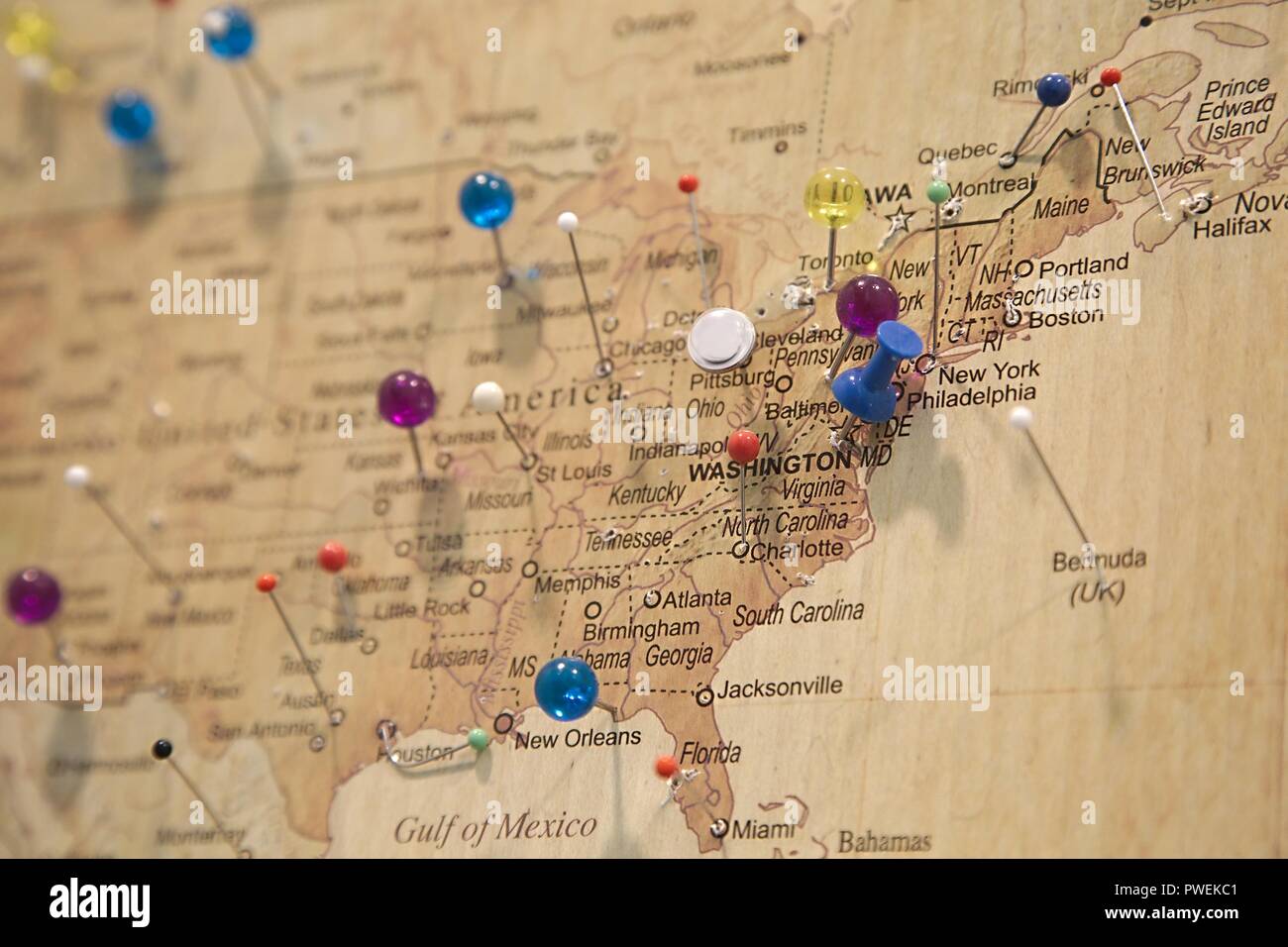 Usa wall map hi-res stock photography and images - Alamy