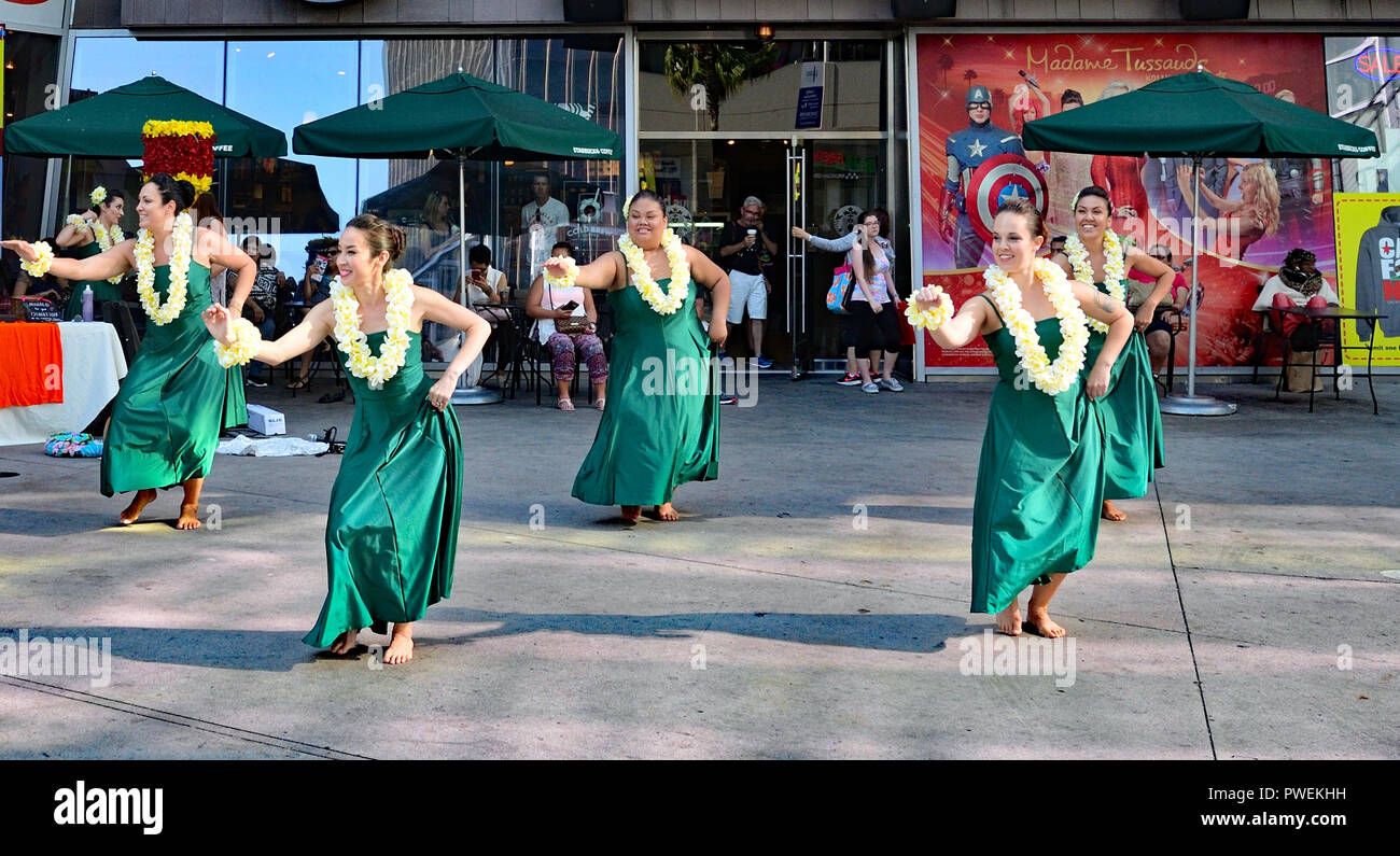 Hawaiian Group Dance by  Beautiful Ladies Stock Photo