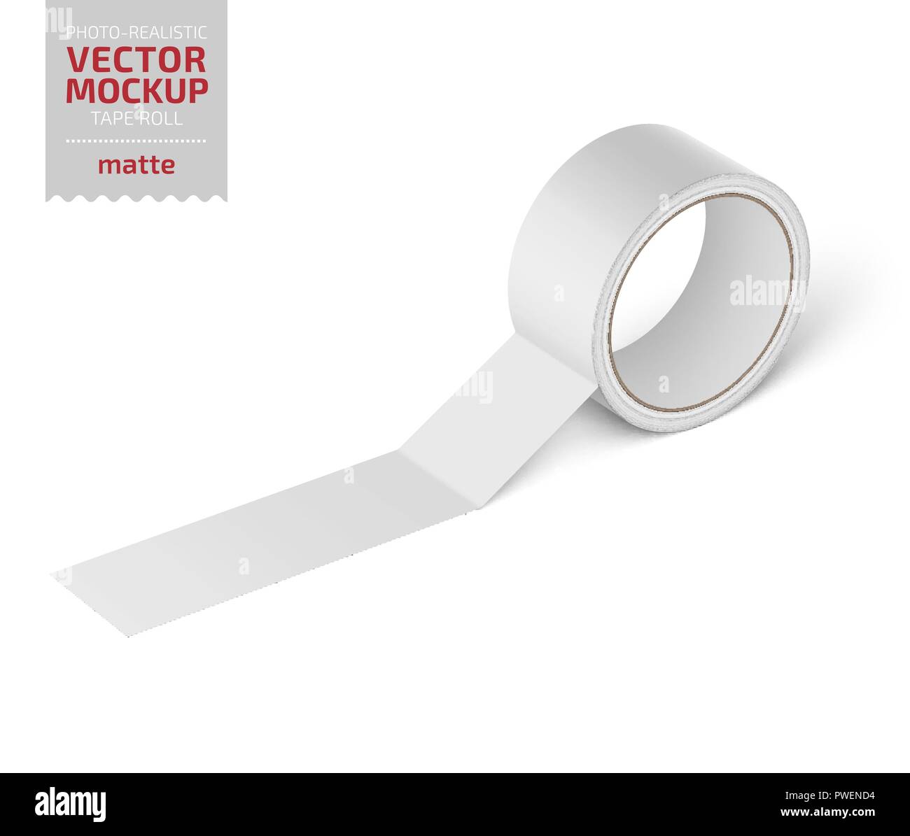 White glossy cello tape roll. Realistic vector Stock Vector Image & Art