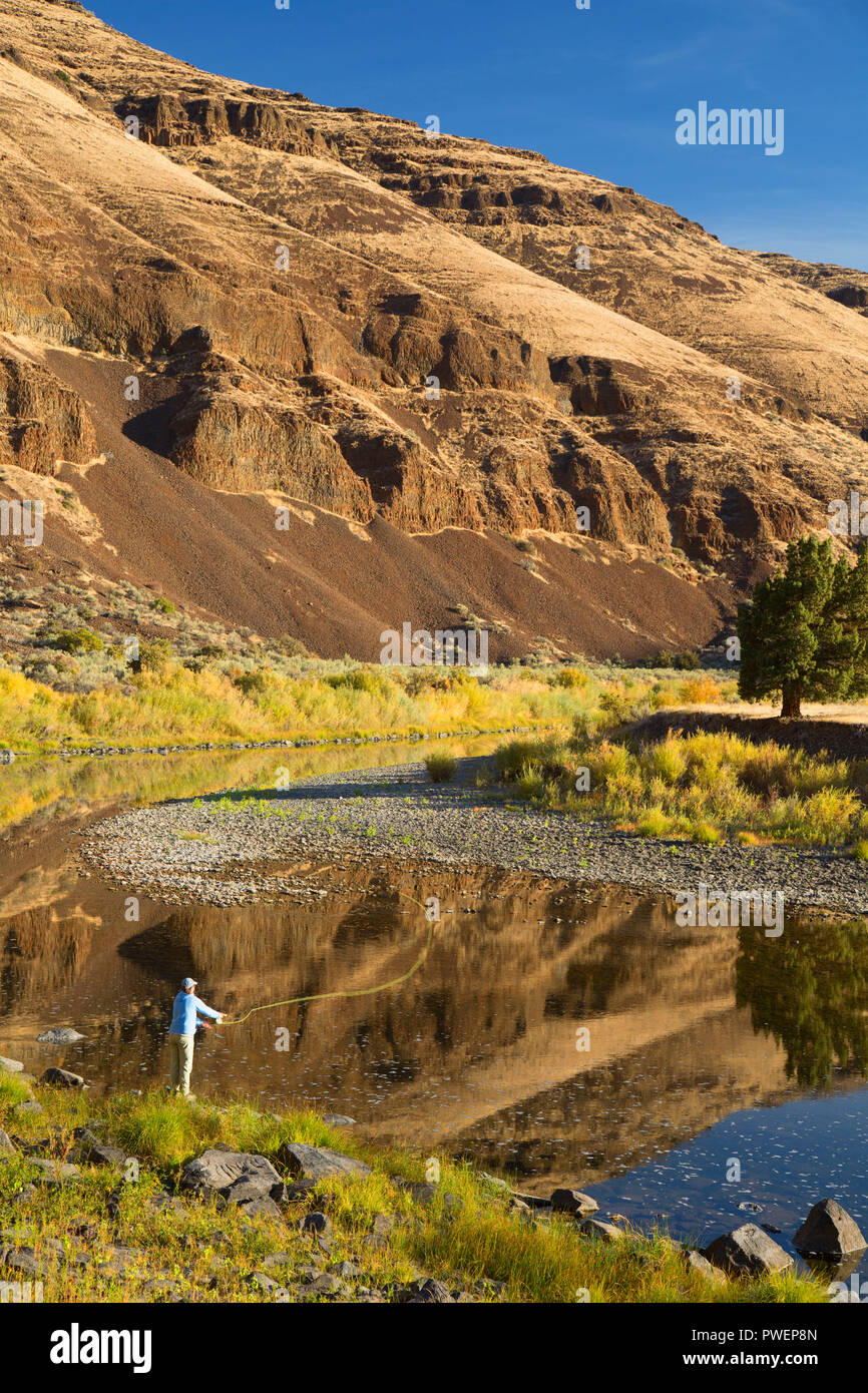 Fly fishing on John Day Wild and Scenic River, Cottonwood Canyon State