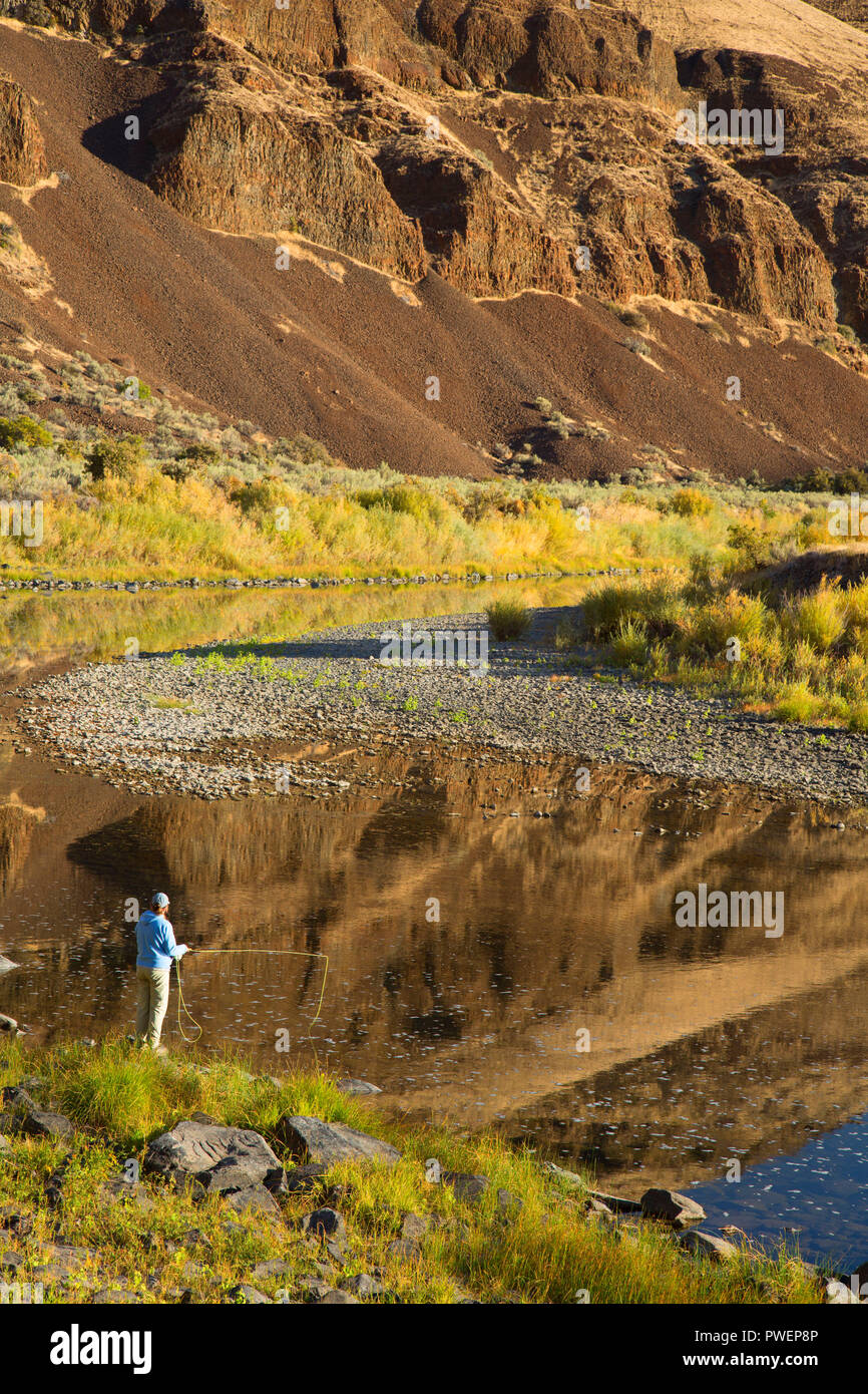 Fly fishing on John Day Wild and Scenic River, Cottonwood Canyon State