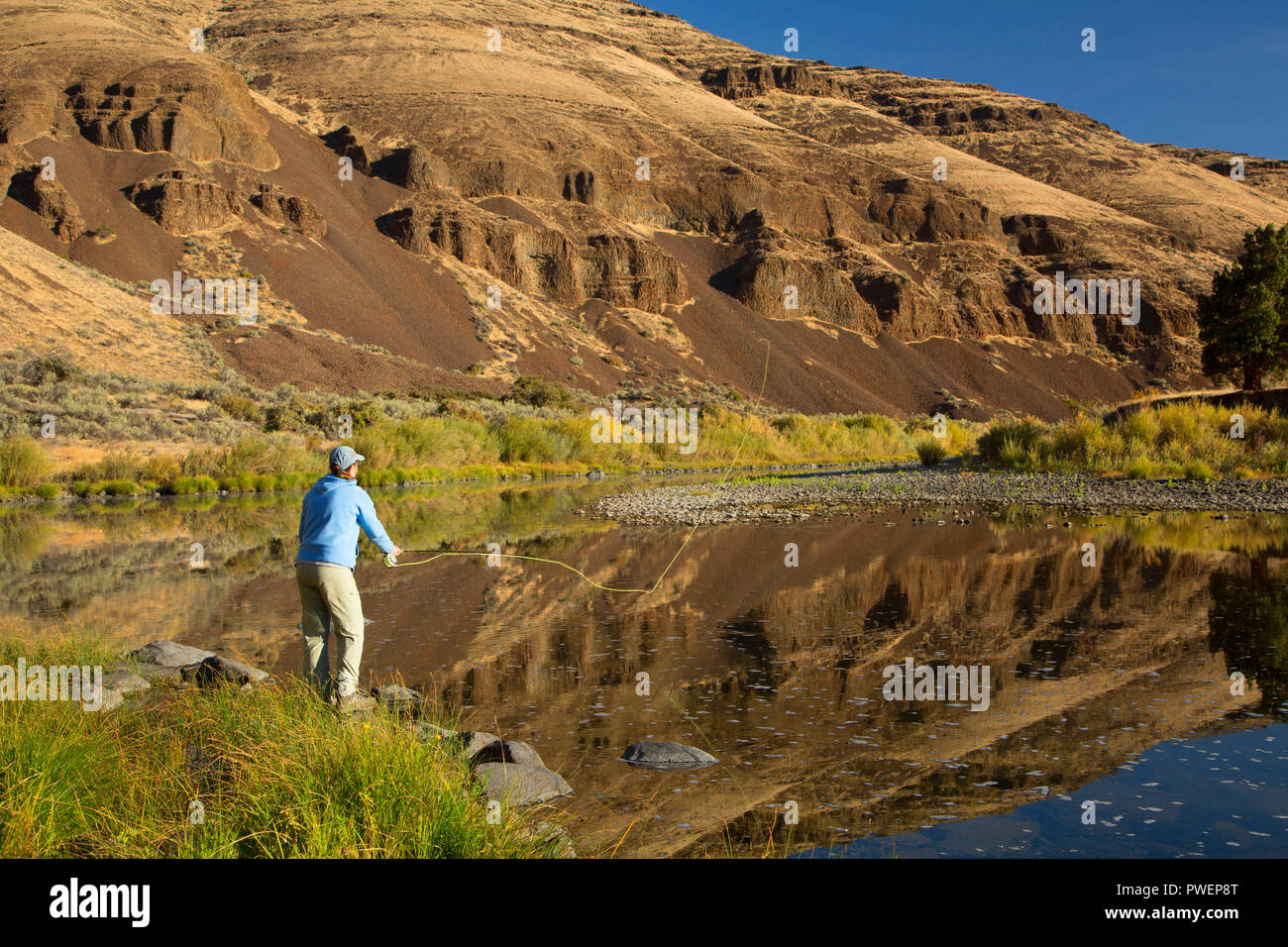 Fly fishing on John Day Wild and Scenic River, Cottonwood Canyon State