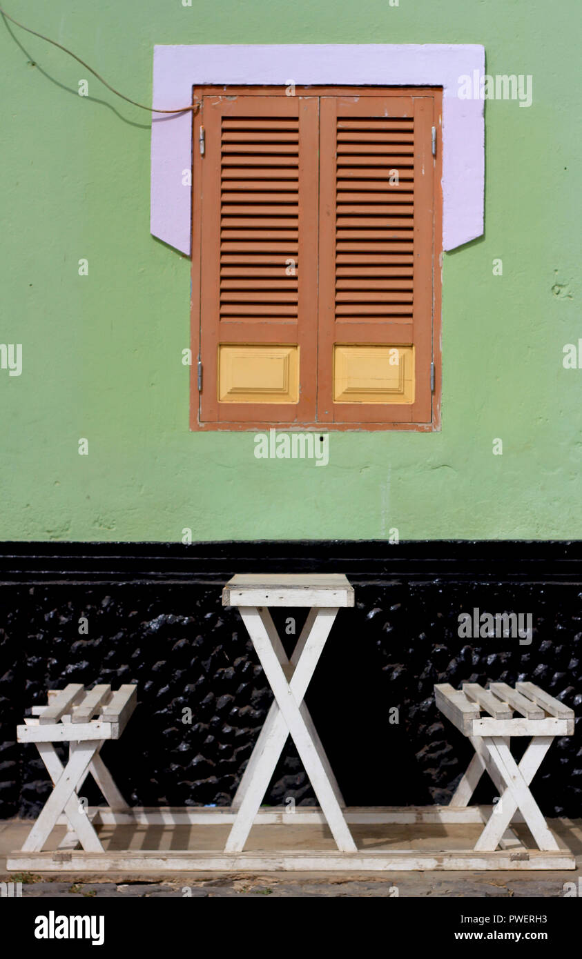 Colorful houses in Santa Maria, Cape Verde Sal Stock Photo Alamy