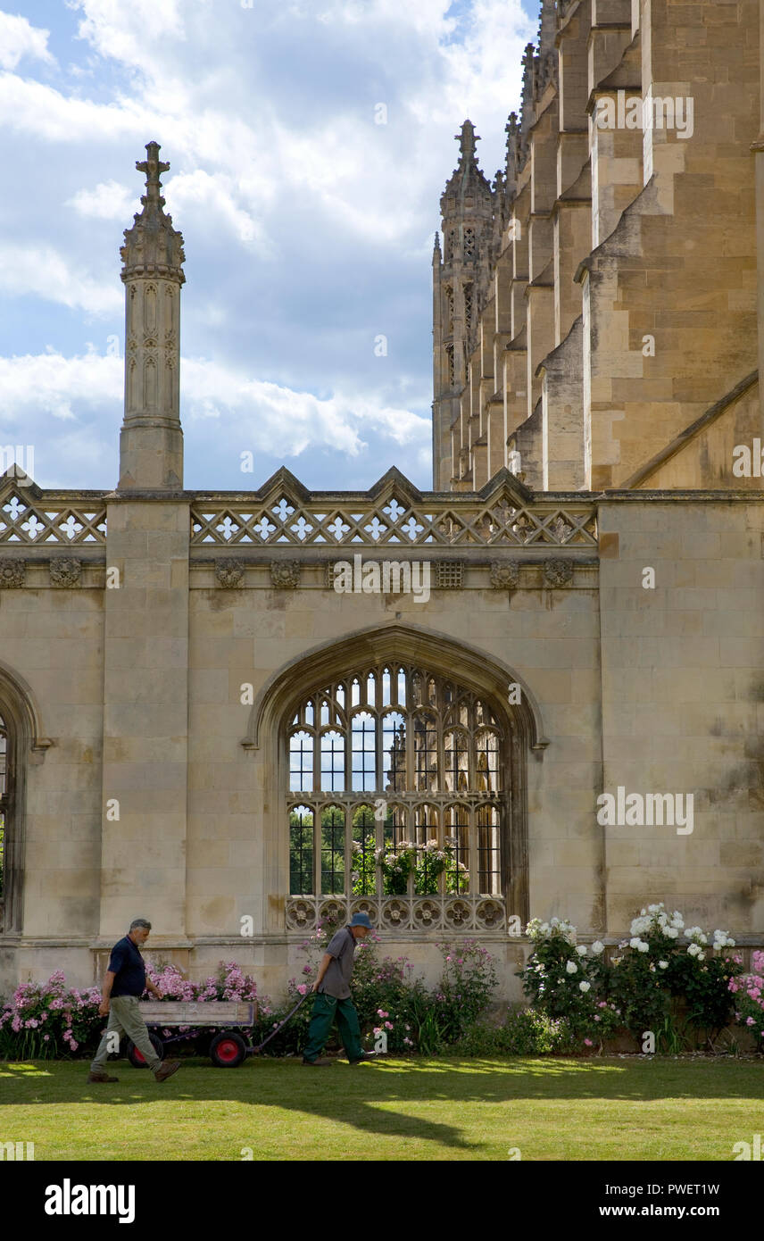 Front Court screen at KIng's College looking west from King's Parade, City of Cambridge, Cambridgeshire, England Stock Photo