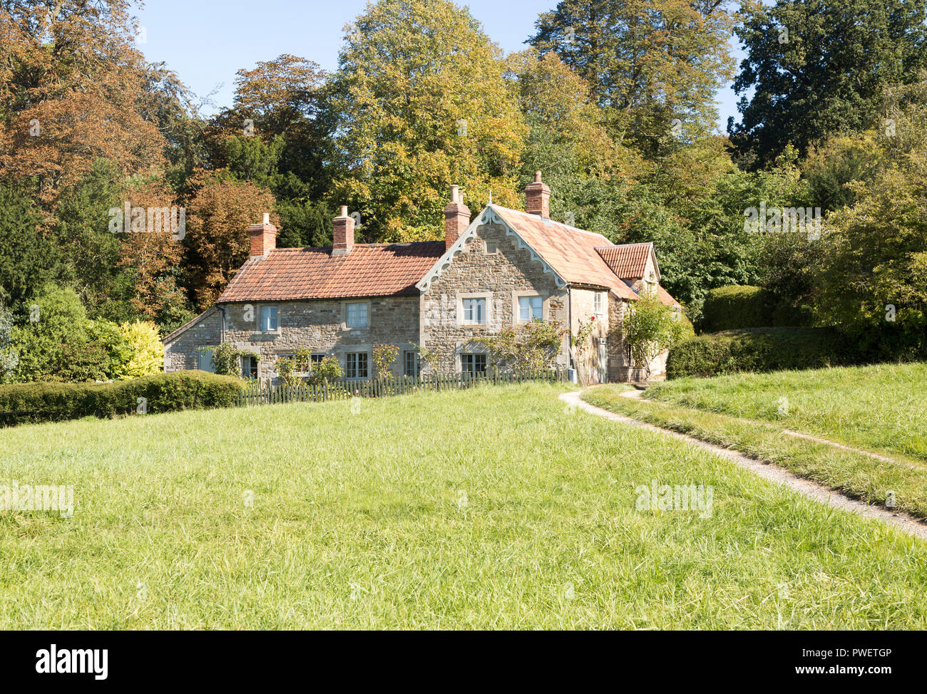 Driveway leading to large detached country house at Bowden Hill, near