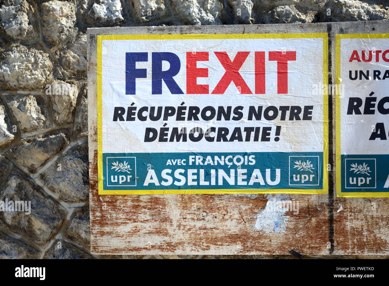 Frexit Election Poster Campaigning for France to Leave the European Community Stock Photo