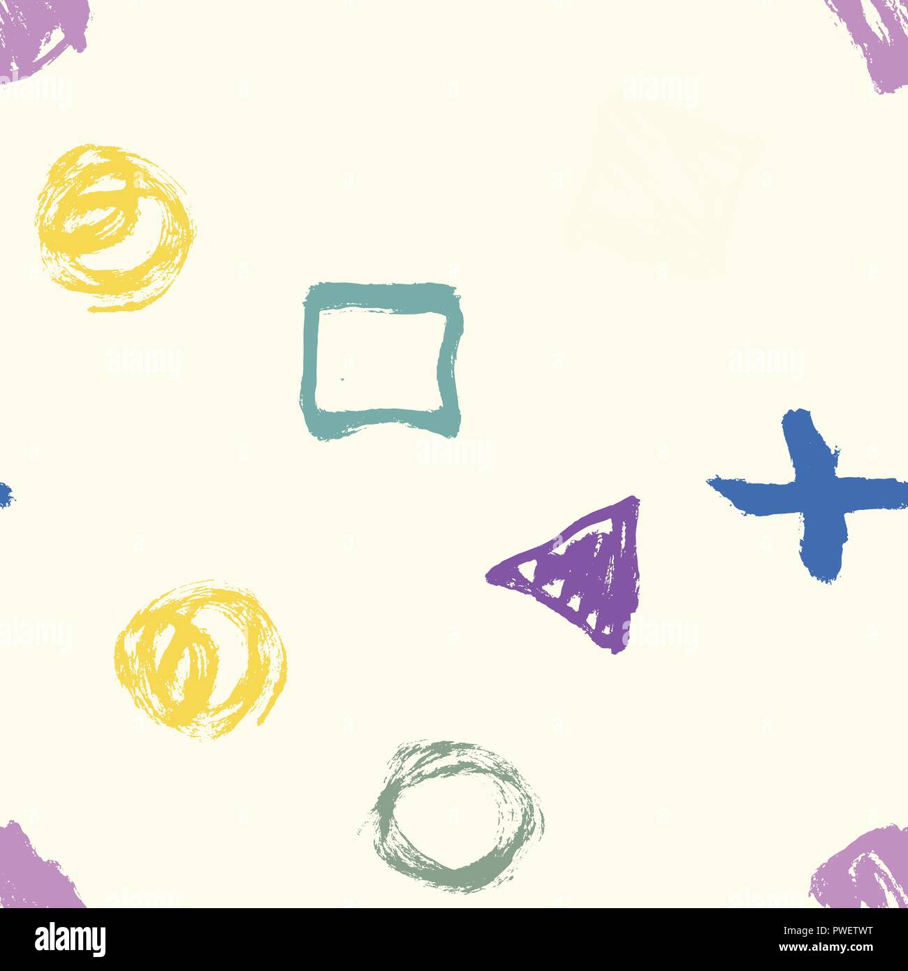 Seamless hand drawn pattern with abstract shapes Stock Vector Image ...