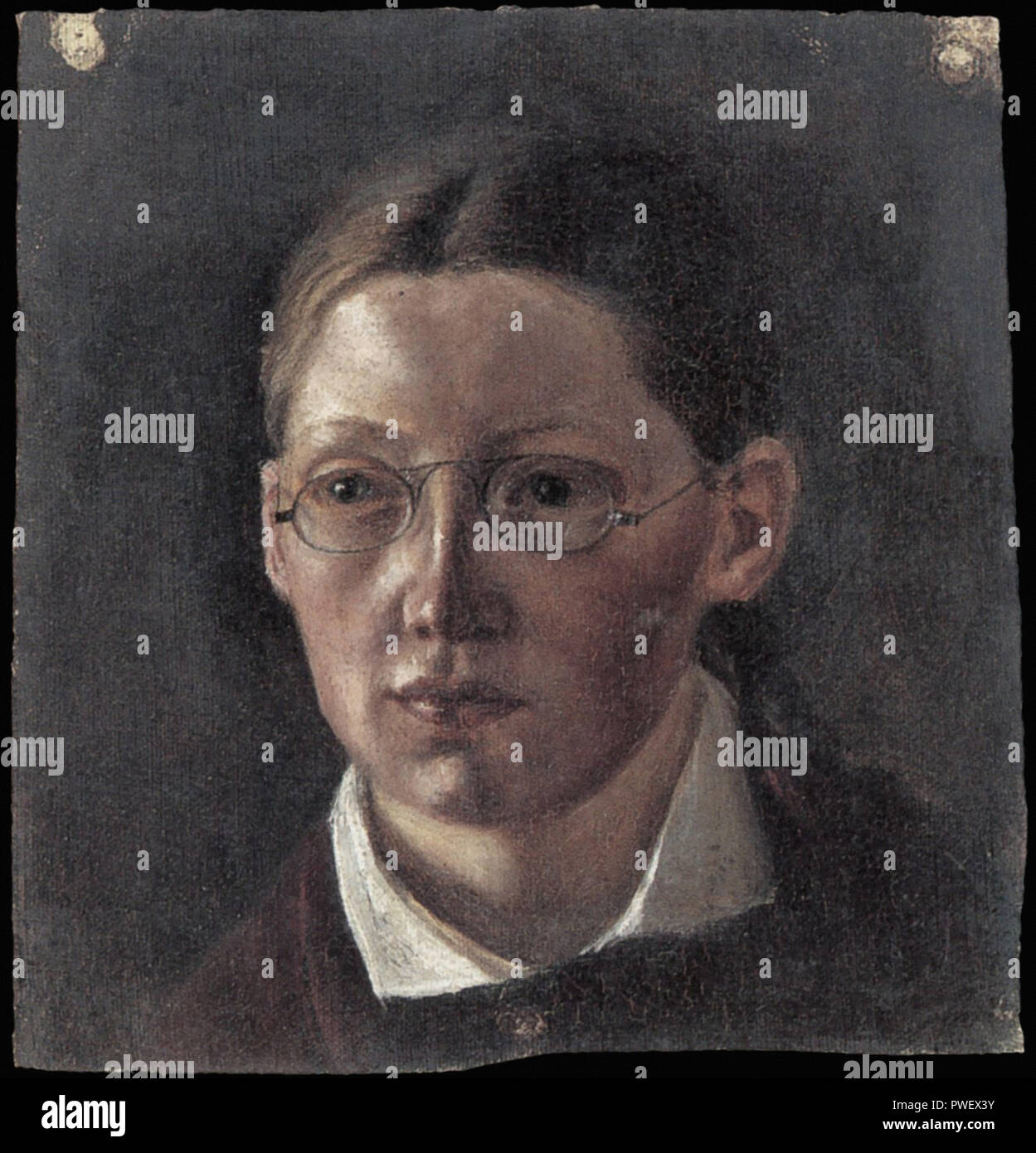 Ancher  Anna - Porträt Einer Jungen Frau Mit Brille Stock Photo