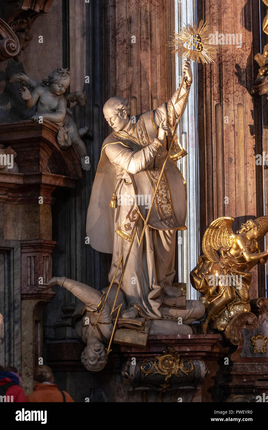 Statue of Saint Cyril of Alexandria spearing Nestorius of