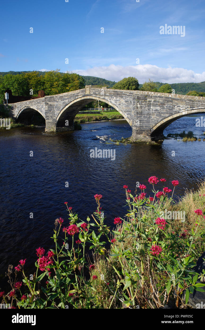Llanrwst Bridge, Conwy, North Wales, United Kingdom, Stock Photo